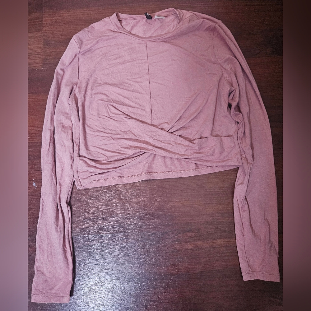 NWOT H&M Divided Coral Crop Top Size LG